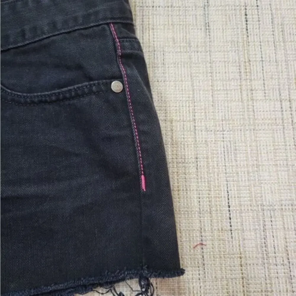 Pink Victoria's Secret Cutoff Raw Hem Black Shorts 4‎